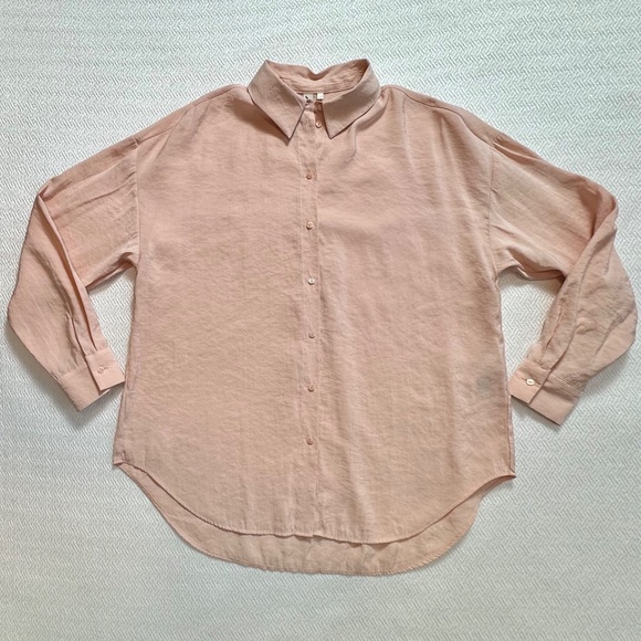 ONLY Onliris Long-sleeve Modal Shirt, Blush Pink, Boyfriend Fit Women's XS - Picture 6 of 9